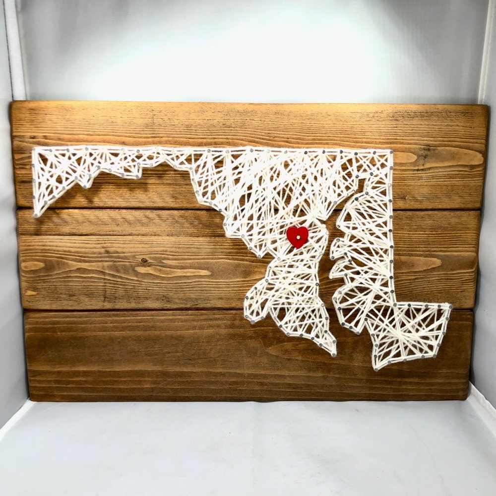 MARYLAND String Art on Wood